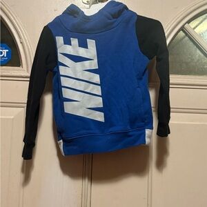 Nike Kids Hoodie in Blue and Black with White Logo
